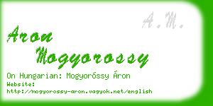 aron mogyorossy business card