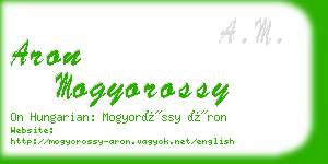 aron mogyorossy business card